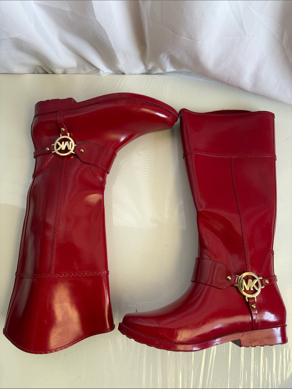 Michael Kors Fulton Red knee-high boots